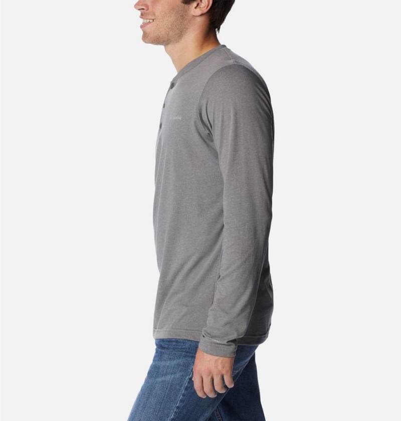 Columbia Thistletown Hills Henley Men's T-Shirt Grey | ELJCHT-824