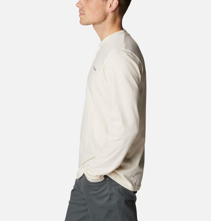 Columbia Thistletown Hills Henley Men's T-Shirt White | VDPXIY-037