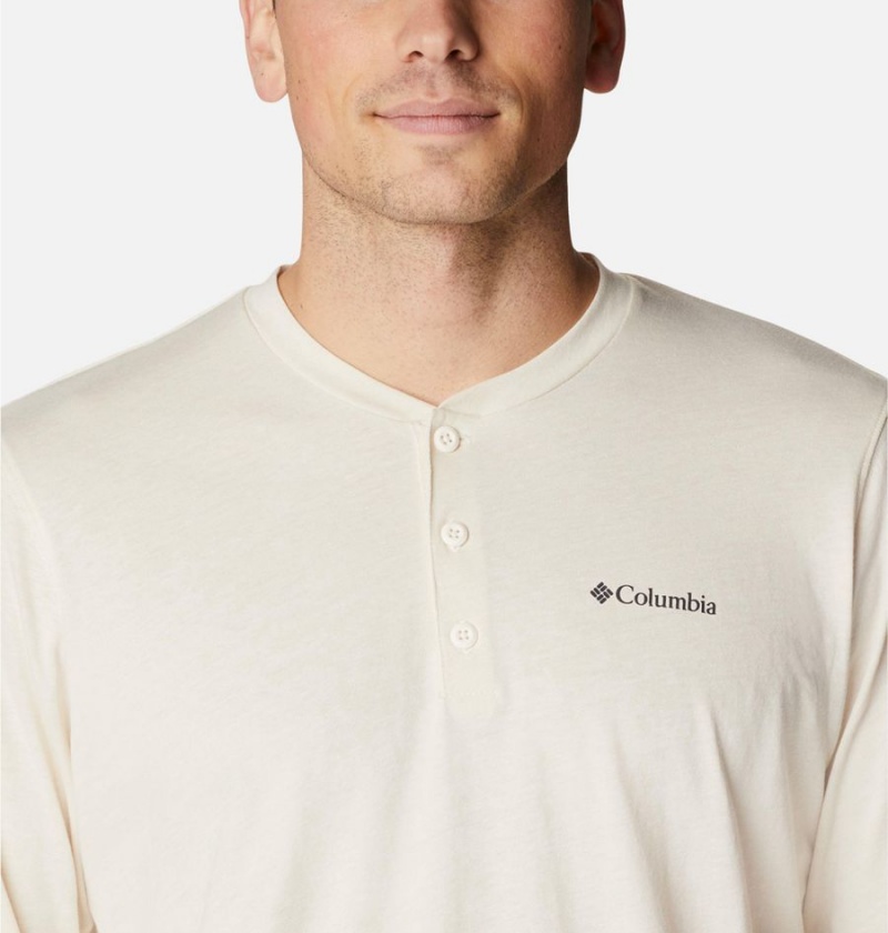 Columbia Thistletown Hills Henley Men's T-Shirt White | VDPXIY-037