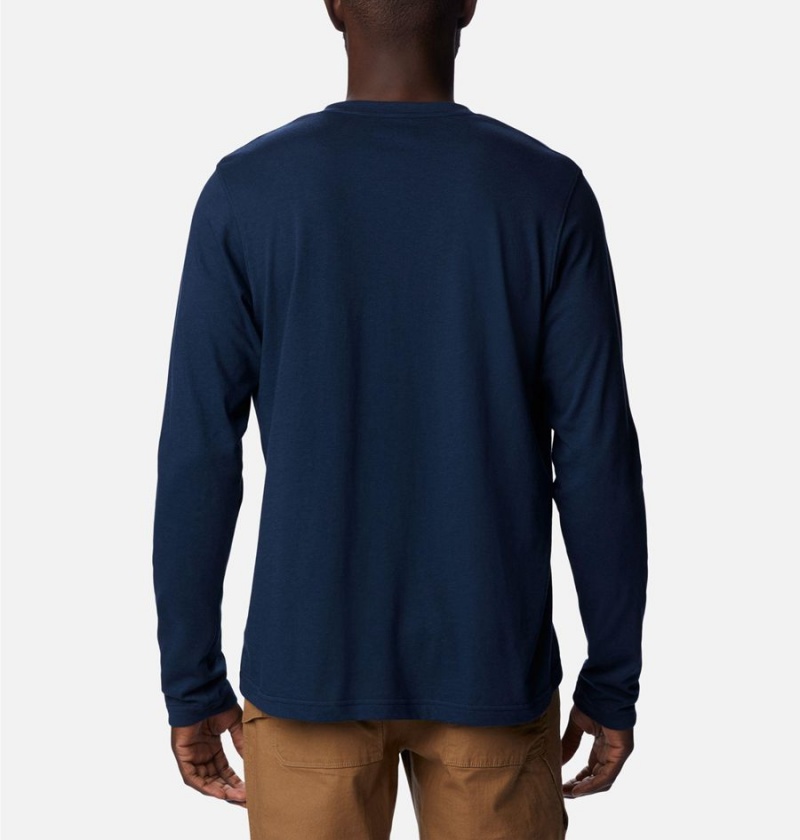 Columbia Thistletown Hills Henley Men's T-Shirt Navy | OTLGWP-716
