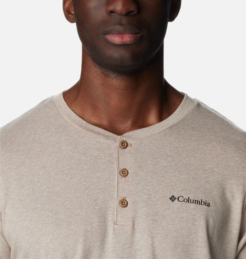 Columbia Thistletown Hills Henley Men's T-Shirt White | MCBYWN-680