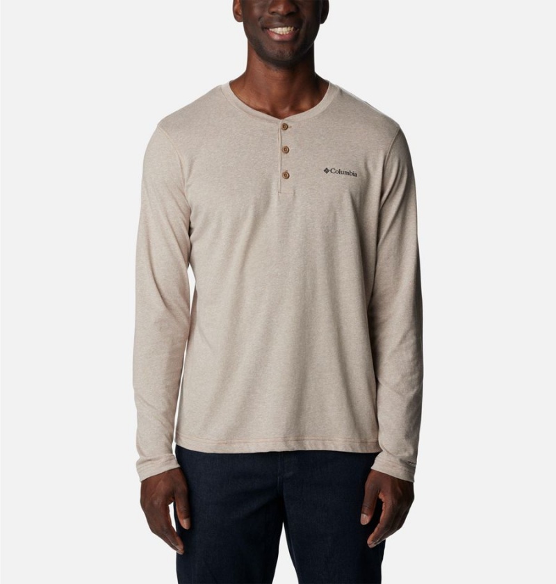 Columbia Thistletown Hills Henley Men\'s T-Shirt White | MCBYWN-680