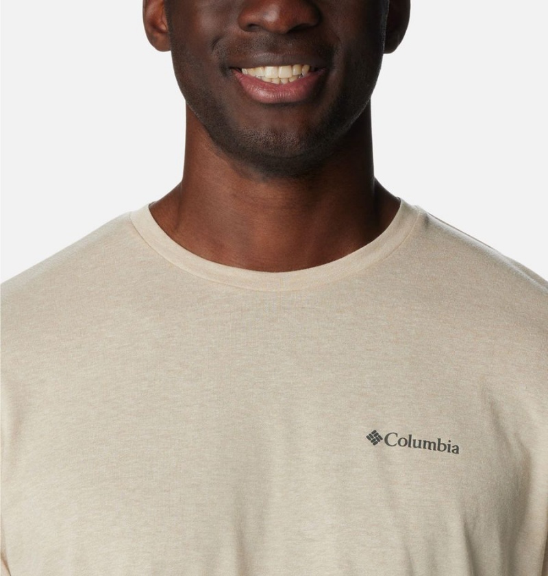 Columbia Thistletown Hills Long Sleeve Crew Men's T-Shirt Khaki | NFBERD-602
