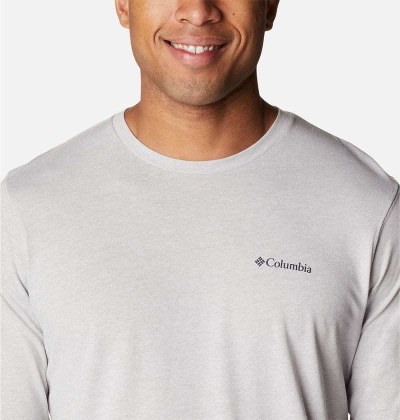 Columbia Thistletown Hills Long Sleeve Crew Men's T-Shirt Grey | YNLOGW-974