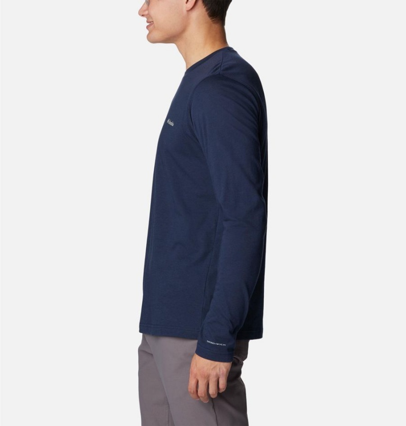 Columbia Thistletown Hills Long Sleeve Crew Men's T-Shirt Navy | RXCZNP-092