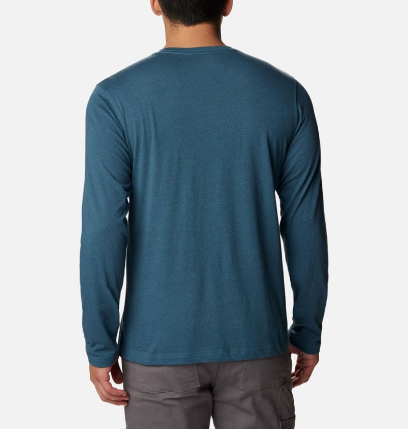 Columbia Thistletown Hills Long Sleeve Crew Men's T-Shirt Blue | PBWKJN-259