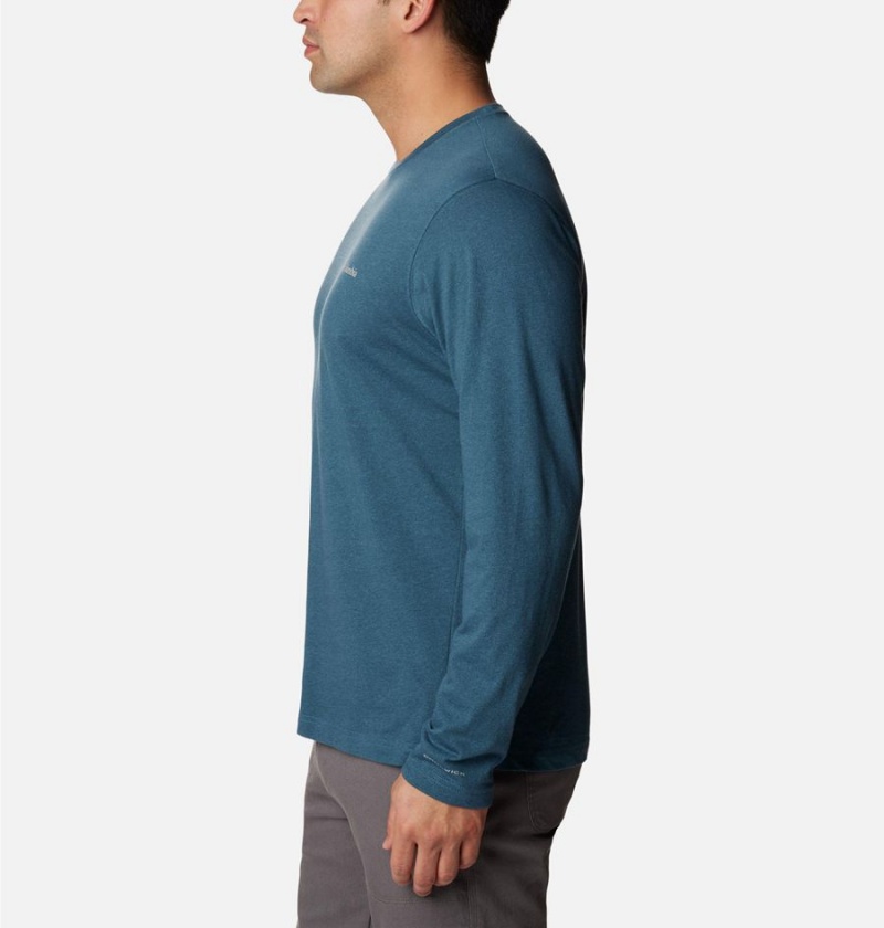Columbia Thistletown Hills Long Sleeve Crew Men's T-Shirt Blue | PBWKJN-259