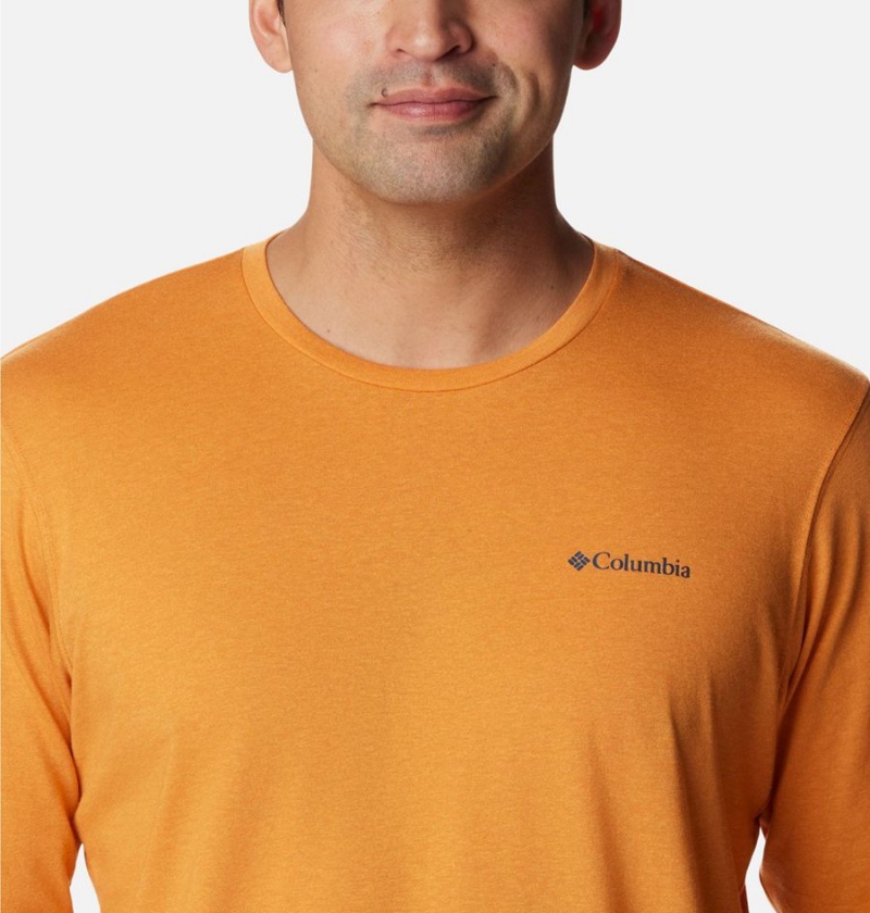 Columbia Thistletown Hills Long Sleeve Logo Men's T-Shirt Orange | LXHGTE-435