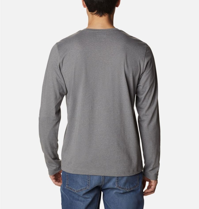 Columbia Thistletown Hills Long Sleeve Logo Men's T-Shirt Grey | YGRDTQ-126