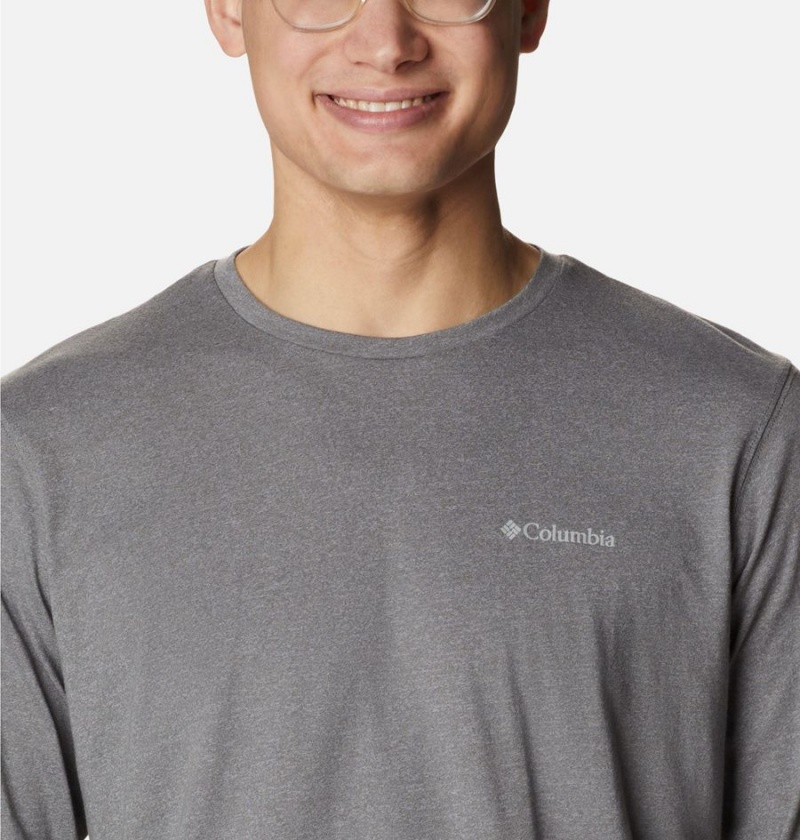 Columbia Thistletown Hills Long Sleeve Logo Men's T-Shirt Grey | YGRDTQ-126