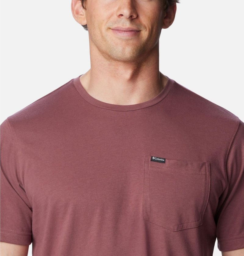 Columbia Thistletown Hills Pocket Men's T-Shirt Brown | GZAUDK-678