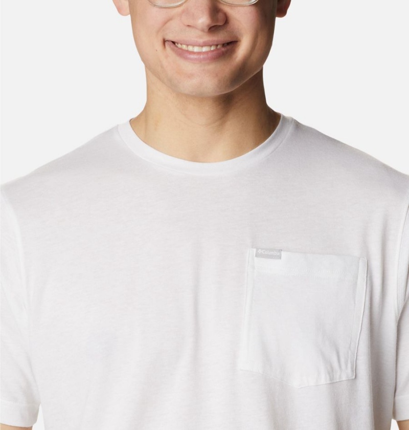 Columbia Thistletown Hills Pocket Men's T-Shirt White | HILABE-318