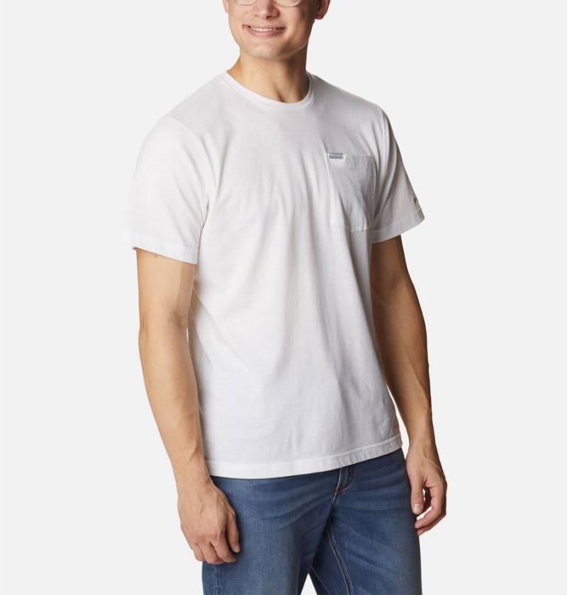 Columbia Thistletown Hills Pocket Men's T-Shirt White | HILABE-318