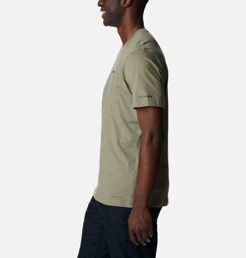 Columbia Thistletown Hills Pocket Men's T-Shirt Green | WRBMYU-279
