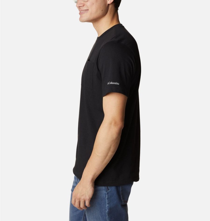 Columbia Thistletown Hills Pocket Men's T-Shirt Black | WSNXTE-283