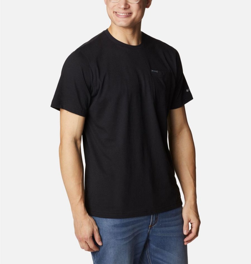 Columbia Thistletown Hills Pocket Men's T-Shirt Black | WSNXTE-283
