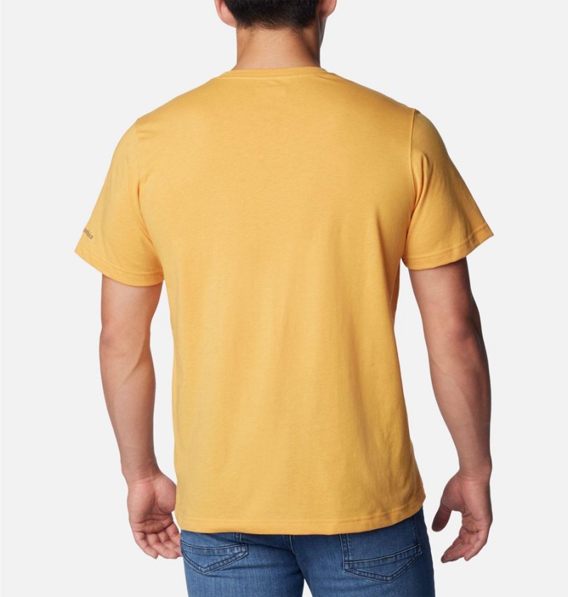 Columbia Thistletown Hills Pocket Men's T-Shirt Yellow | RLGMTD-695