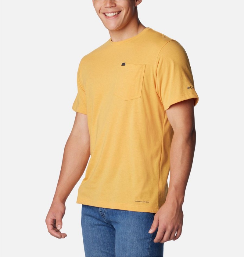 Columbia Thistletown Hills Pocket Men's T-Shirt Yellow | RLGMTD-695