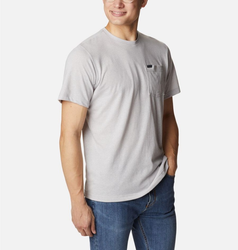 Columbia Thistletown Hills Pocket Men's T-Shirt Grey | QFKSPW-275
