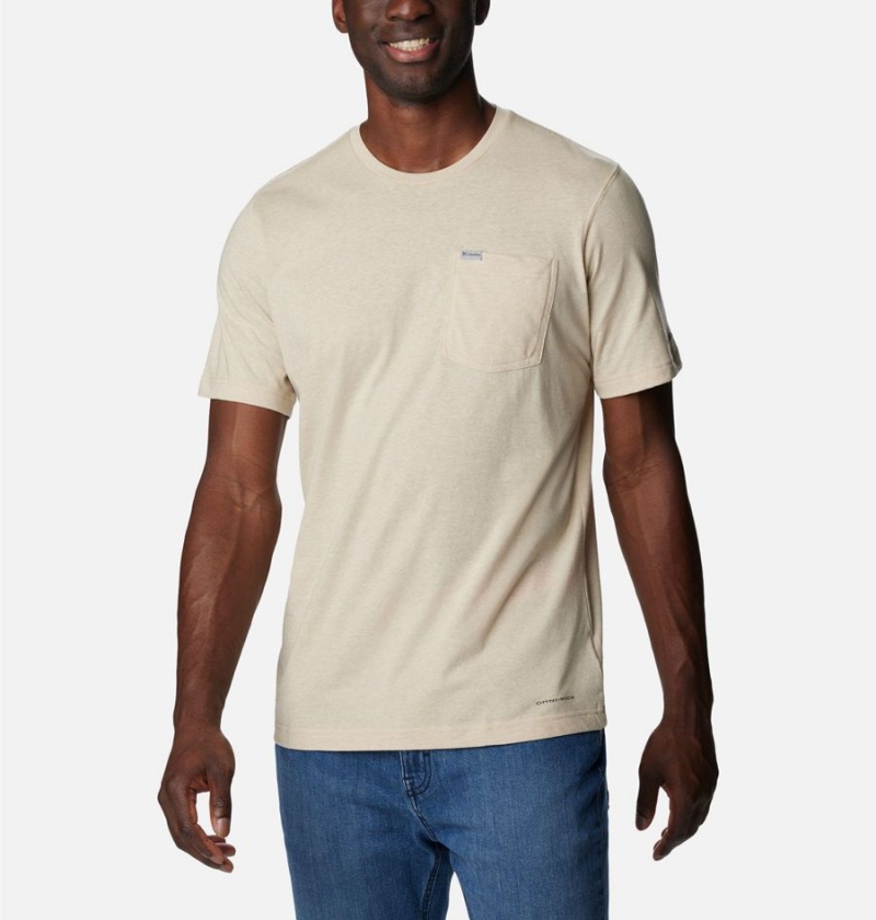 Columbia Thistletown Hills Pocket Men's T-Shirt Khaki | LCNTBD-958