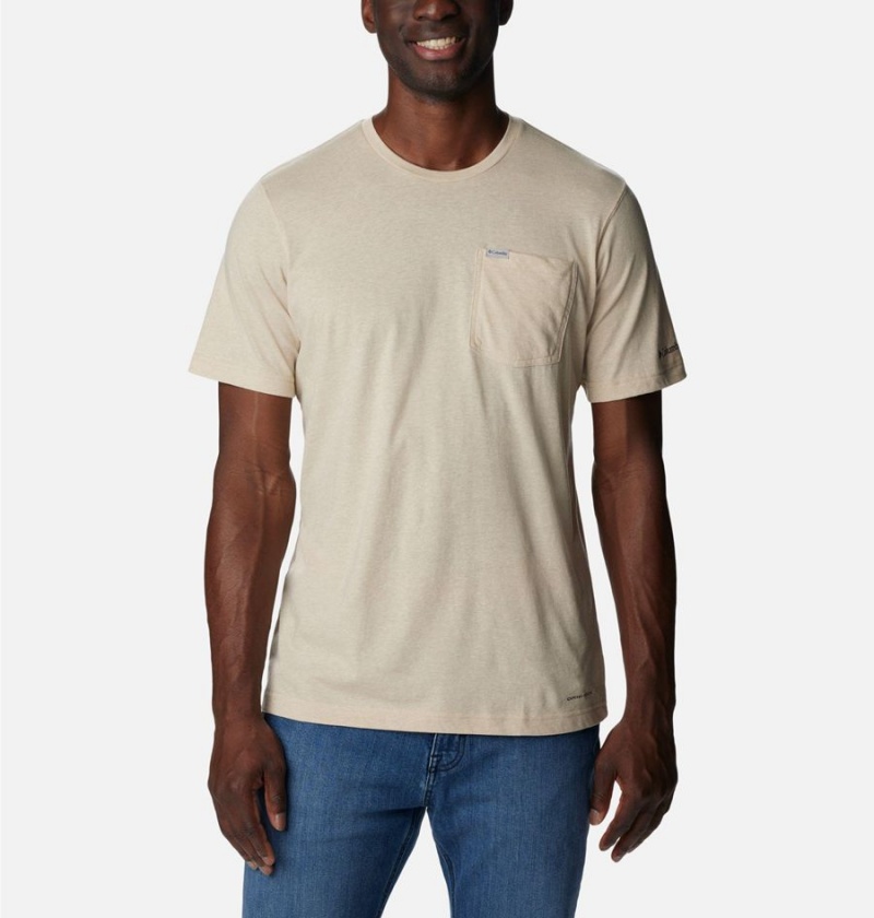 Columbia Thistletown Hills Pocket Men\'s T-Shirt Khaki | LCNTBD-958