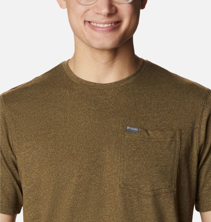 Columbia Thistletown Hills Pocket Men's T-Shirt Brown | WDBEKQ-439