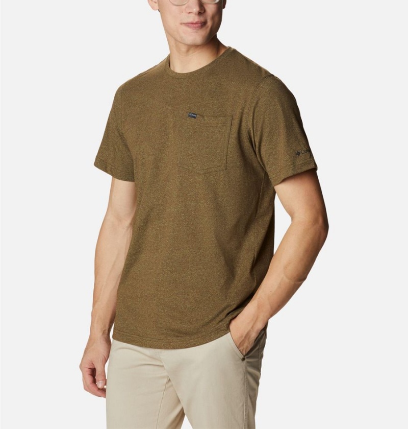 Columbia Thistletown Hills Pocket Men's T-Shirt Brown | WDBEKQ-439