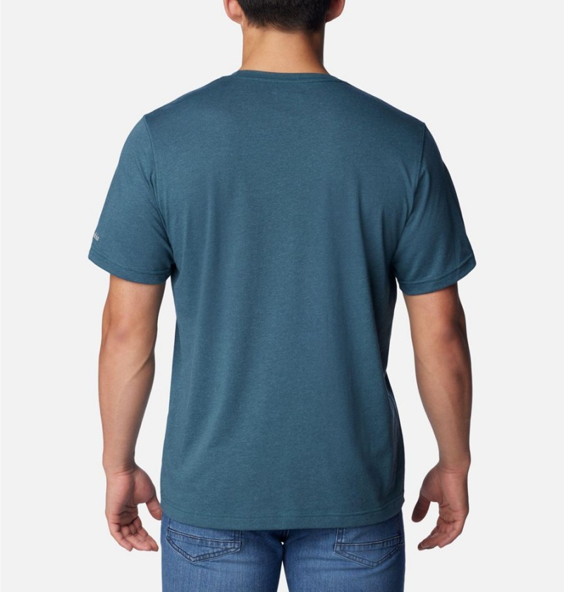 Columbia Thistletown Hills Pocket Men's T-Shirt Blue | NHEXFZ-617