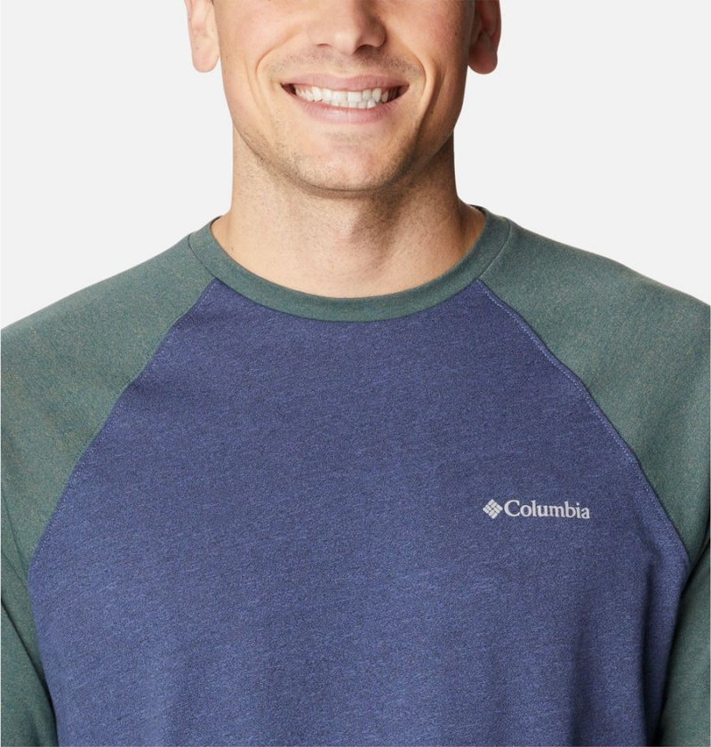 Columbia Thistletown Hills Raglan Men's T-Shirt Blue | GEBIVK-708