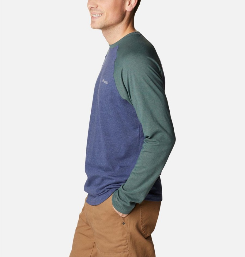 Columbia Thistletown Hills Raglan Men's T-Shirt Blue | GEBIVK-708