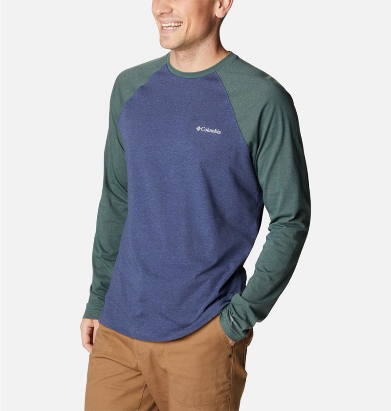 Columbia Thistletown Hills Raglan Men's T-Shirt Blue | GEBIVK-708