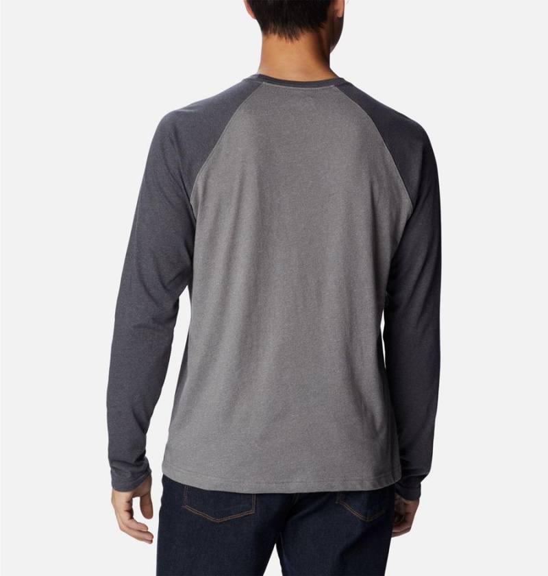 Columbia Thistletown Hills Raglan Men's T-Shirt Grey | UYGWJD-701