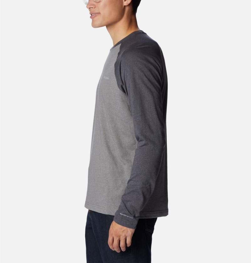 Columbia Thistletown Hills Raglan Men's T-Shirt Grey | UYGWJD-701