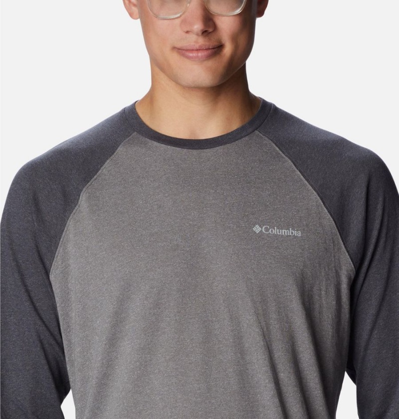 Columbia Thistletown Hills Raglan Men's T-Shirt Grey | UYGWJD-701