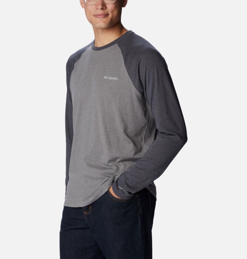 Columbia Thistletown Hills Raglan Men's T-Shirt Grey | UYGWJD-701