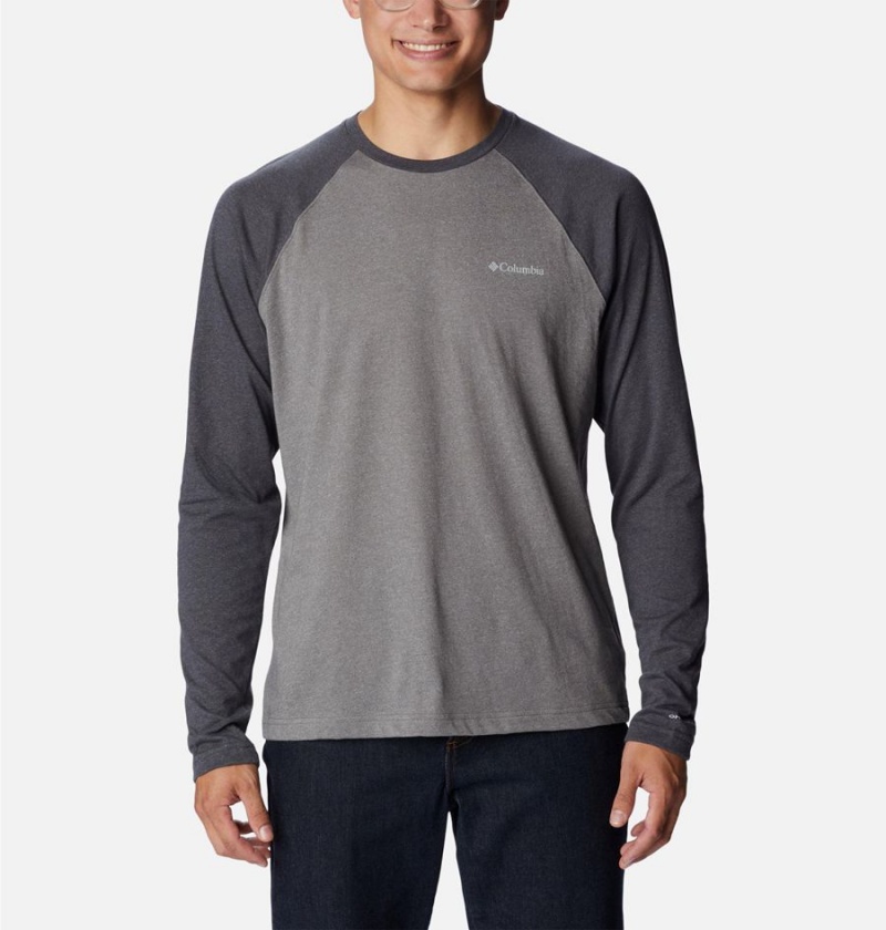 Columbia Thistletown Hills Raglan Men\'s T-Shirt Grey | UYGWJD-701
