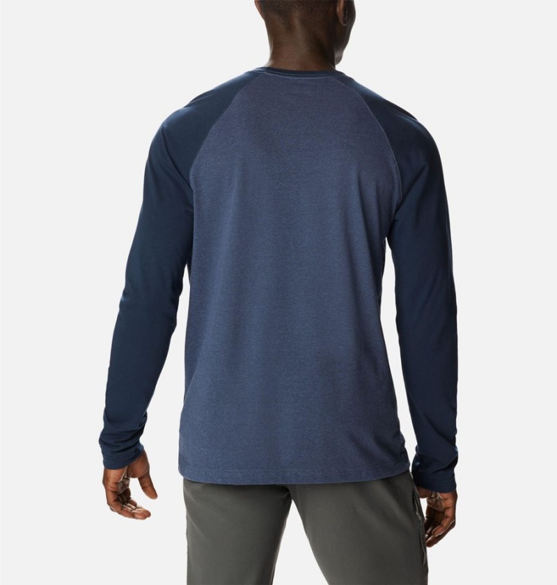 Columbia Thistletown Hills Raglan Men's T-Shirt Blue | ZWNCAM-708