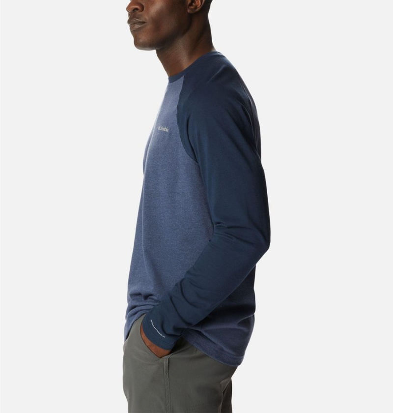 Columbia Thistletown Hills Raglan Men's T-Shirt Blue | ZWNCAM-708