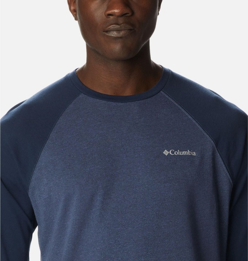 Columbia Thistletown Hills Raglan Men's T-Shirt Blue | ZWNCAM-708