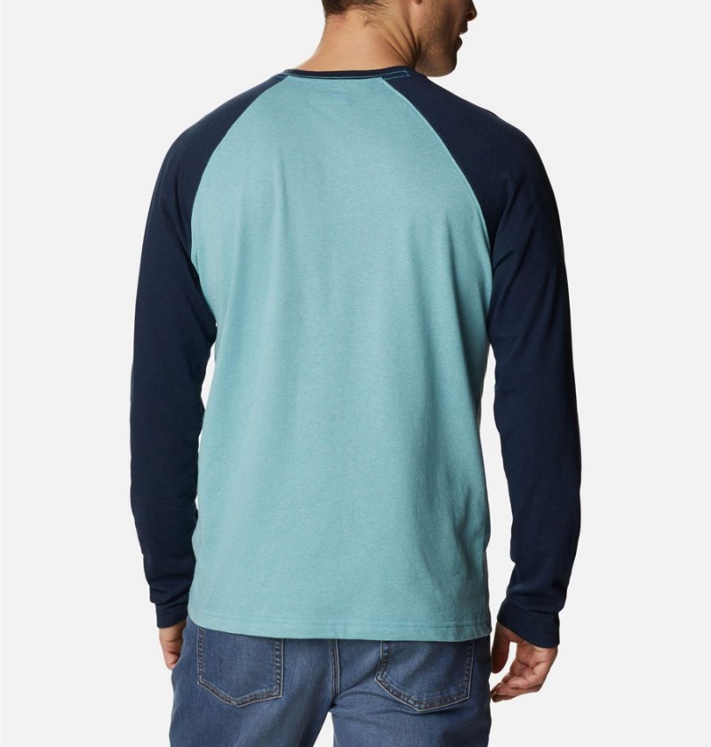 Columbia Thistletown Hills Raglan Men's T-Shirt Blue | OTHVNI-021