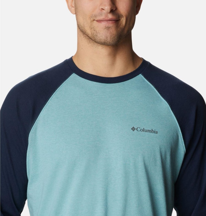 Columbia Thistletown Hills Raglan Men's T-Shirt Blue | OTHVNI-021