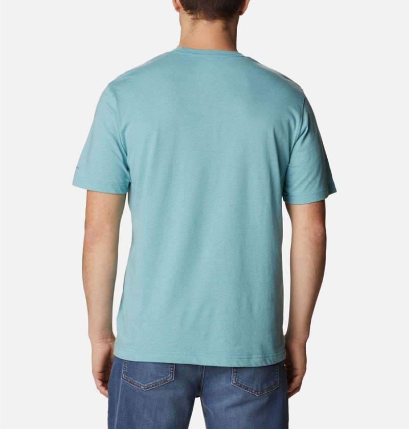 Columbia Thistletown Hills Short Sleeve Men's T-Shirt Blue | XYGAEU-718