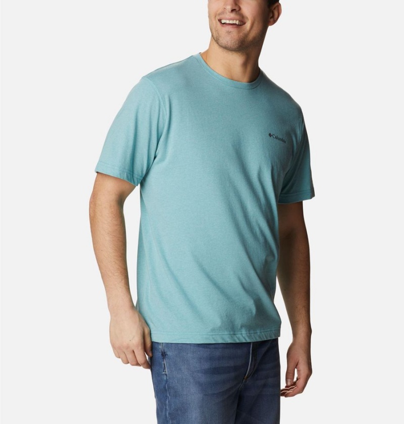 Columbia Thistletown Hills Short Sleeve Men's T-Shirt Blue | XYGAEU-718