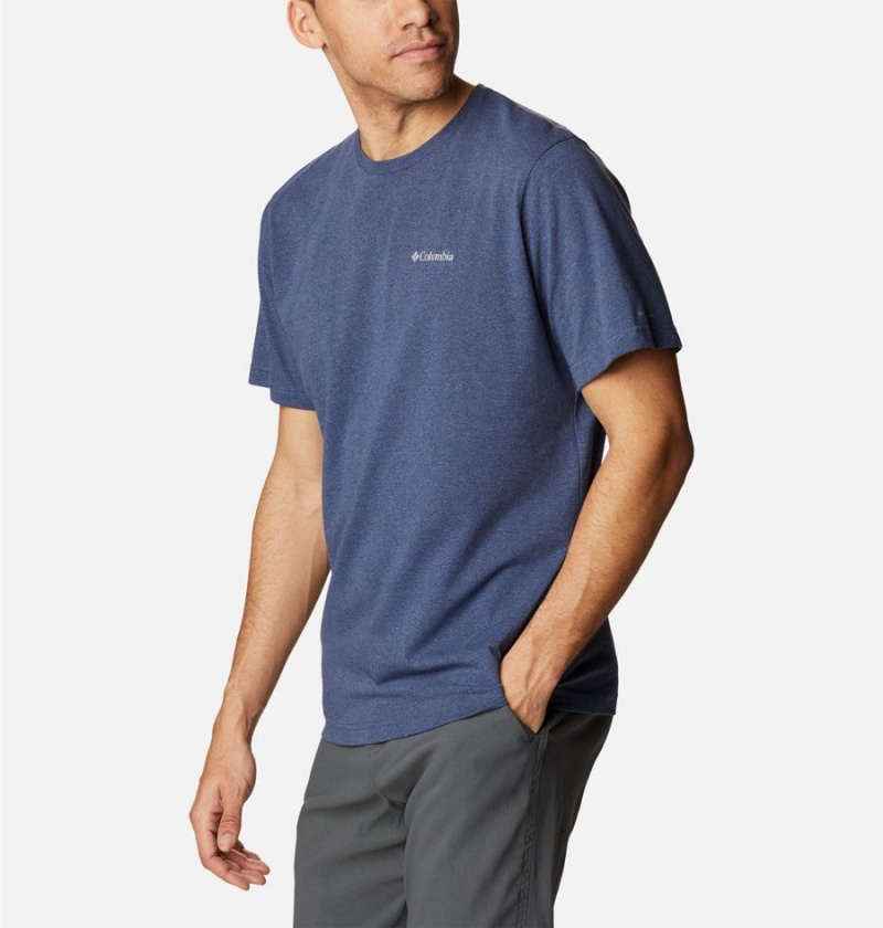 Columbia Thistletown Hills Short Sleeve Men's T-Shirt Blue | RFVTSL-340