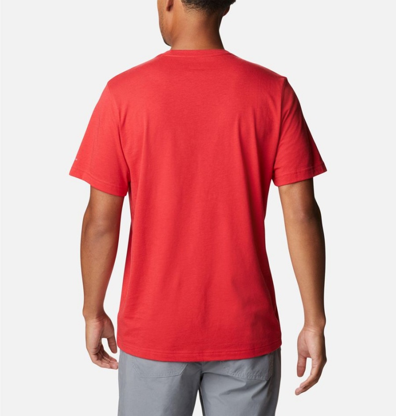 Columbia Thistletown Hills Short Sleeve Men's T-Shirt Red | KJLGUH-459