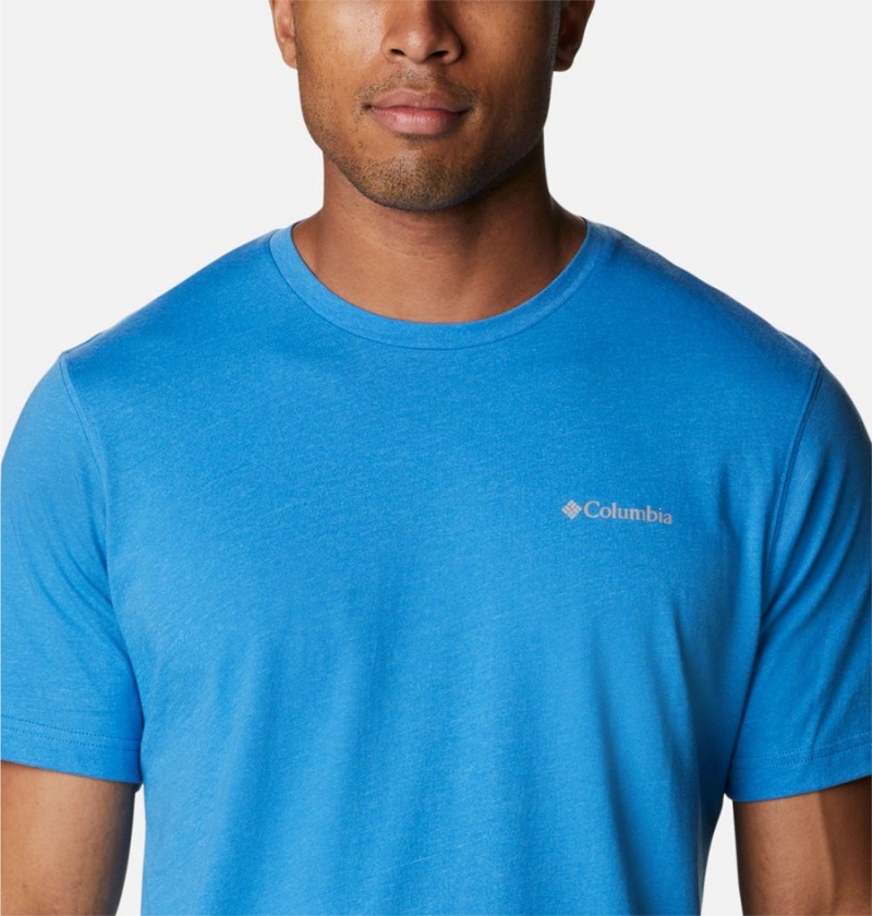 Columbia Thistletown Hills Short Sleeve Men's T-Shirt Blue | WJUNCY-246