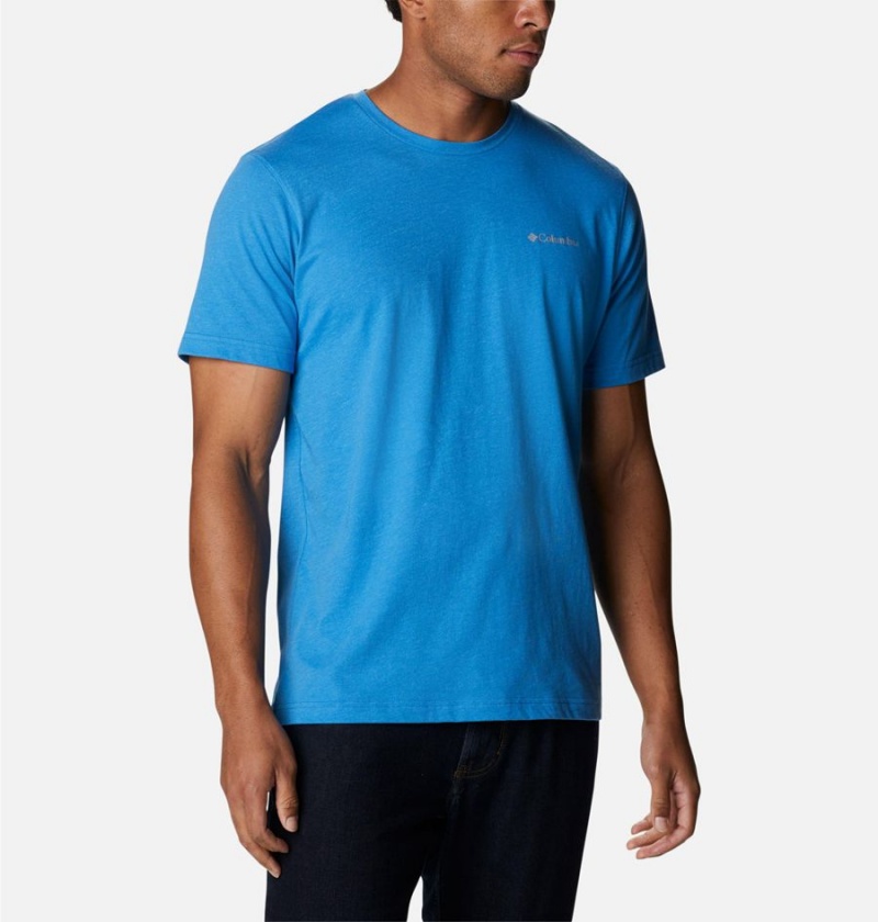 Columbia Thistletown Hills Short Sleeve Men's T-Shirt Blue | WJUNCY-246
