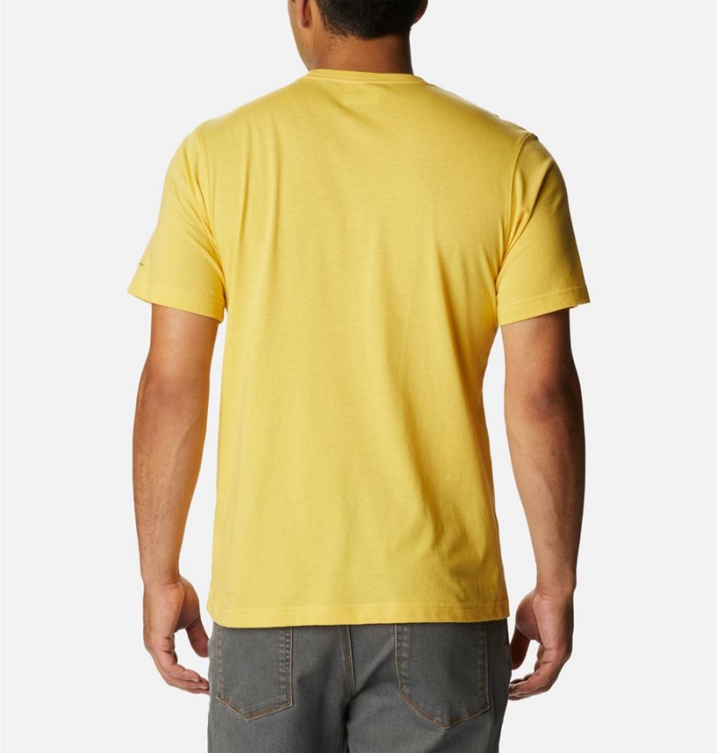Columbia Thistletown Hills Short Sleeve Men's T-Shirt Yellow | JISFPQ-680