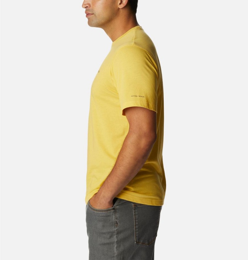 Columbia Thistletown Hills Short Sleeve Men's T-Shirt Yellow | JISFPQ-680