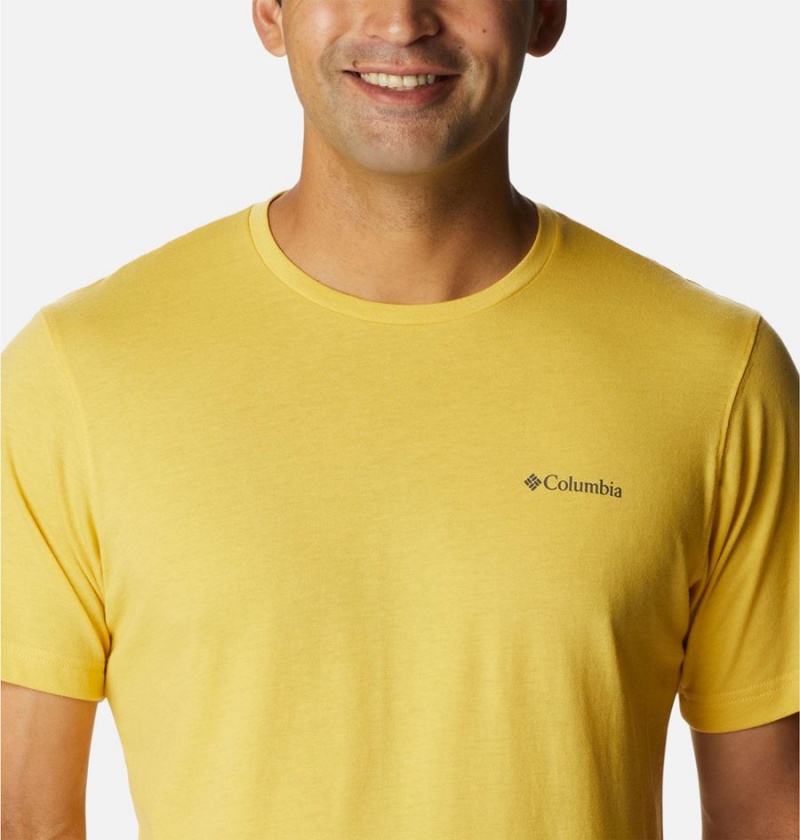 Columbia Thistletown Hills Short Sleeve Men's T-Shirt Yellow | JISFPQ-680